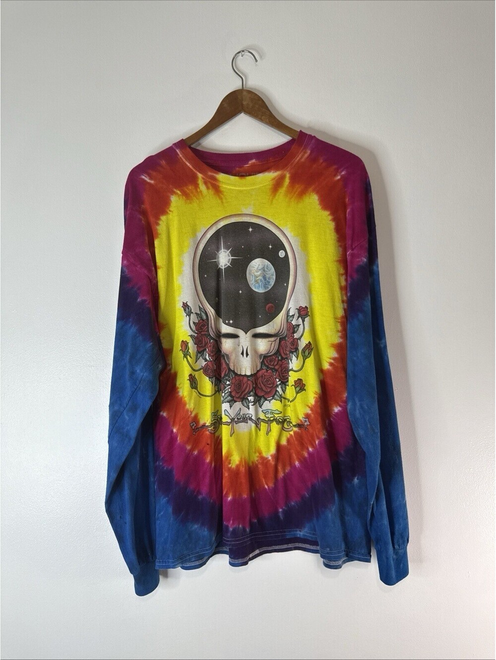 1992 Liquid Blue Grateful Dead Space Your Face Long Sleeve Shirt Tye Die Size XL